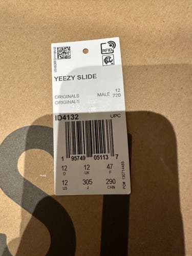 YEEZY (REAL) Gray Men's Size M 12.0 (W 13.0) Adult Sandals (Used)