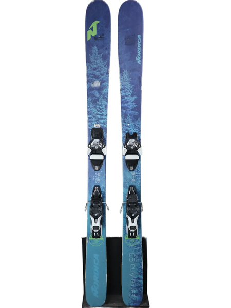 USED 2024 Nordica Santa Ana 93 Skis with Salomon Warden 11 Bindings (153cm)