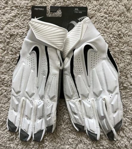 NWT men's XXL nike D-TACK 6.0 Padded Lineman White/grey Football Gloves