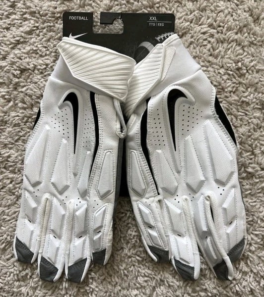 NWT men's XXL nike D-TACK 6.0 Padded Lineman White/grey Football Gloves