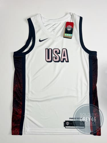 NIKE TEAM USA OLYMPICS BASKETBALL WHITE JERSEY  L 48