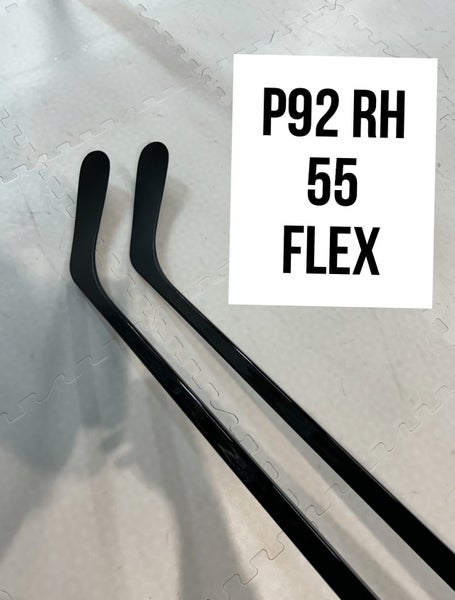 Intermediate(2x)Right P92 55 Flex 63” ProBlackStock™ Unbranded Blackouts Pro Stock Hockey Sticks