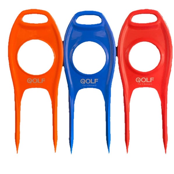 Set Of Three iQolf Portable Plastic Chipping Targets On Stakes Par 3,4,5 Course