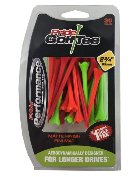 Pride Performance Plastic Golf Tees (2.75", Matte Finish, Multicolor, 30pk) NEW