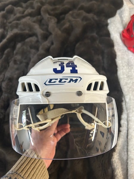 Mississauga Steelheads OHL Pro Stock Large White CCM Helmet