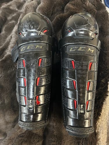 Senior CCM U+ Crazy Light 16" Shin Pads Pro Stock