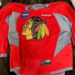Chicago Blackhawks Reebok MIC Pro Stock Practice Jersey Red Size 58