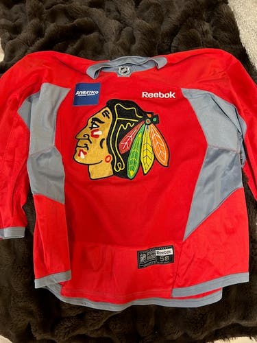 Chicago Blackhawks Reebok MIC Pro Stock Practice Jersey Red Size 58