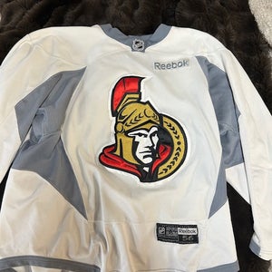 Ottawa Senators Reebok MIC Pro Stock Practice Jersey White Size 56