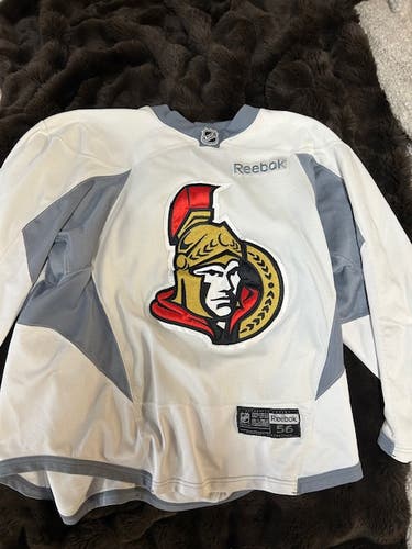 Ottawa Senators Reebok MIC Pro Stock Practice Jersey White Size 56