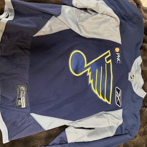 St Louis Blues Reebok MIC Pro Stock Practice Jersey Navy Blue Size 56