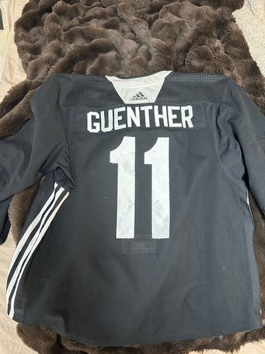 Arizona Coyotes Pro Stock Dylan Guenther Black Size 58 Men's Adidas Practice Jersey