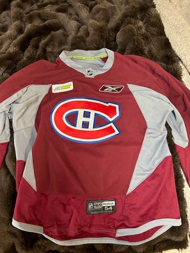 Montreal Canadiens Reebok MIC Pro Stock Practice Jersey Maroon Size 54