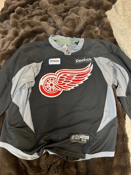 Detroit Red Wings Reebok MIC Pro Stock Practice Jersey Black Size 56