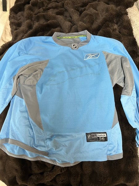 Ducks Reebok MIC Pro Stock Practice Jersey Baby Blue Size 56 - CREST REMOVED
