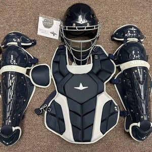 All Star Top Star Intermediate Ages 13-15 Baseball Catchers Gear Set - Navy Blue