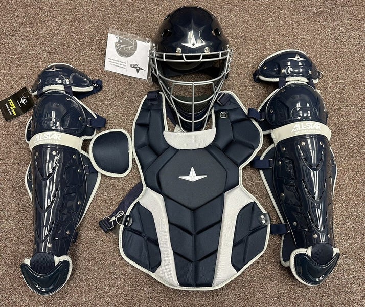 All Star Top Star Intermediate Ages 13-15 Baseball Catchers Gear Set - Navy Blue