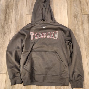 Texas A&M Gray Adult Unisex Small Under Armor Hooded Sweatshirt (Pre-Owned)