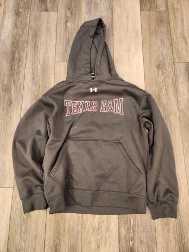 Texas A&M Gray Adult Unisex Small Under Armor Hooded Sweatshirt (Pre-Owned)