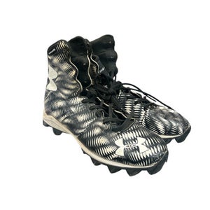 Used Under Armour HIGHLIGHTS Adult FB Cleats Black And White Senior 9.5 11862-S000091885