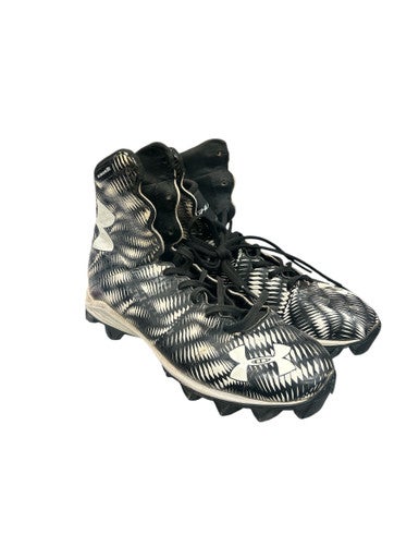 Used Under Armour HIGHLIGHTS Adult FB Cleats Black And White Senior 9.5 11862-S000091885