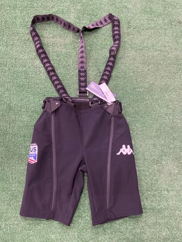 U.S. Ski Team Kappa Black Unisex Adult Medium Race Training Shorts  (New)