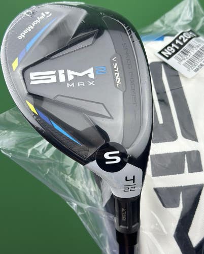 TaylorMade SIM2 Max Rescue 4-Hybrid 4H 22* Stiff Flex Ventus Blue w/ Cover NEW
