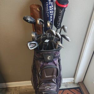 Callaway Taylormade Titleist 15 Piece Regular Flex Complete Golf Set Cart Bag