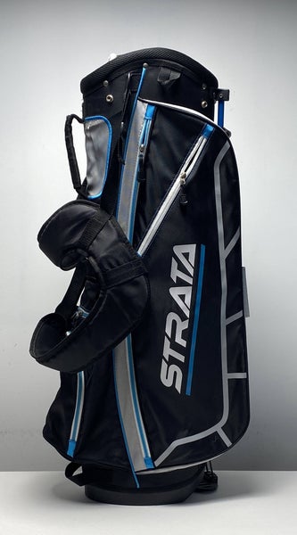 Strata Stand Bag Black 7-Way Divide Dual Strap Golf Bag