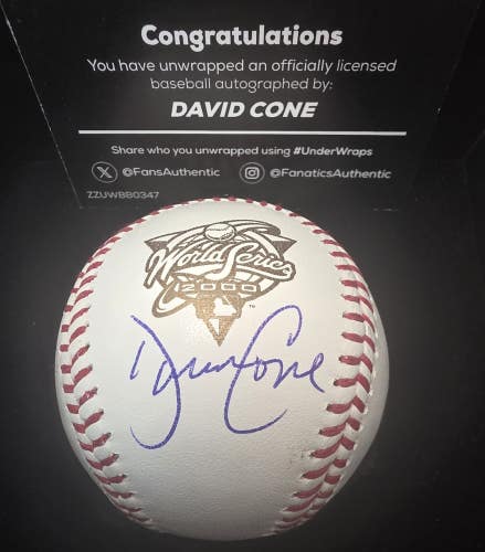 Yankees DAVID CONE Signed Auto 2000 World Series Authentic Baseball Fanatics