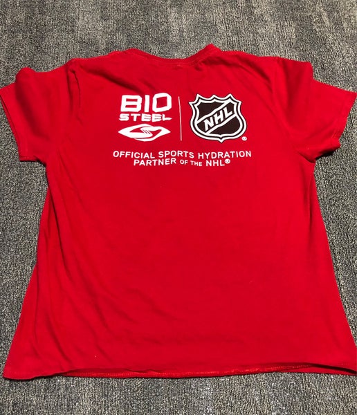 Red BioSteel NHL Hockey Medium Men's Workout Gym T-Shirt