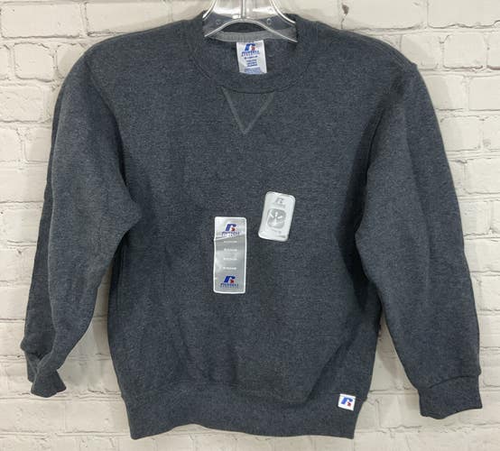 Russell Athletic Kid's DriPOWER Long-Sleeve Pullover Sweatshirt Grey Small