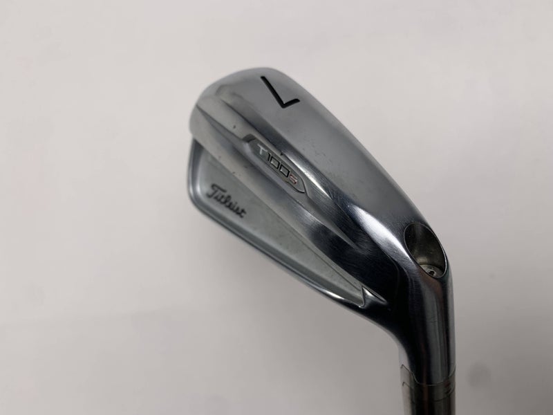 Titleist T100S 2021 Single 7 Iron Fitter 2* Flat AMT S300 Tour White Mens RH