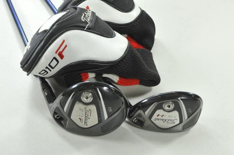Titleist 910F 15* Fairway Wood and 910H 17* Hybrid Set RH Stiff Graphite #207211