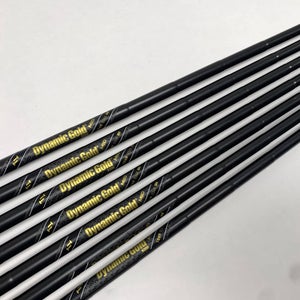 True Temper Dyn Gold Mid R300 Black Iron Set of 7 Shafts 34''-36.75'' Pull 0.355