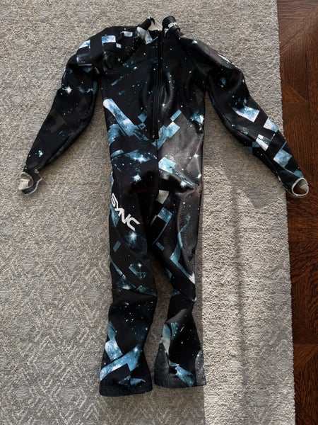 SYNC Unisex Medium Performance Stellar Adult Ski FIS Race Suit (Used) - Black/Turquoise