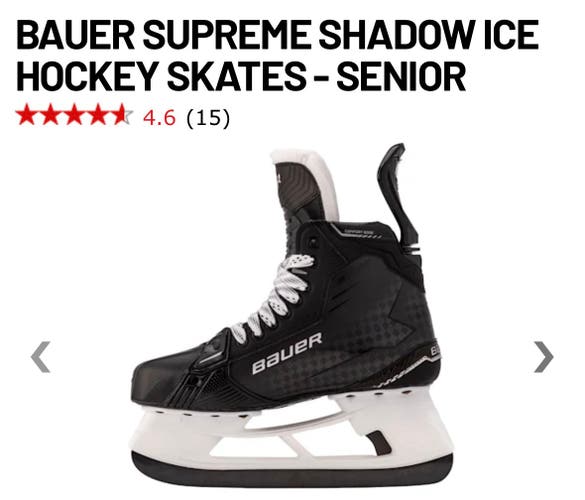 2024 Bauer Supreme Shadow Hockey Skates 6.5 (New)