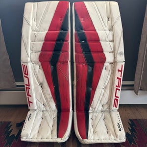 34" + 1.5 True Catalyst PX3 Pro Goalie Leg Pads Pro Stock. New Jersey Devils Nico Daws