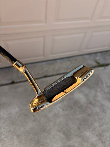Gold Men's Ping Karsten Blade Right Handed Putter Uniflex 36" Anser 2
