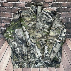 Trail Crest Mossy Oak Camouflage Camo Full Zip Jacket Size Large Snap Pockets