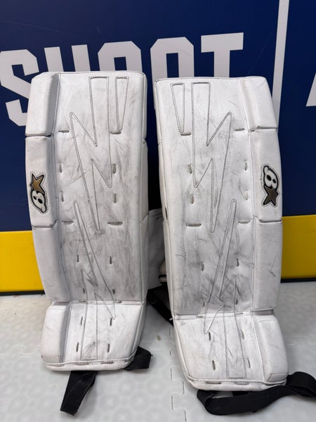 White 25" Youth Brian's Netzero Goalie Leg Pads (Used)