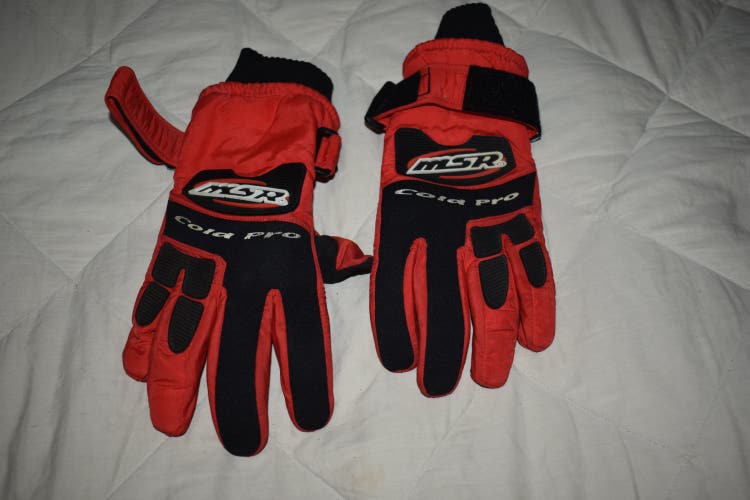 MSR Cold Pro Motocross Gloves, Red/Black, Adult Small