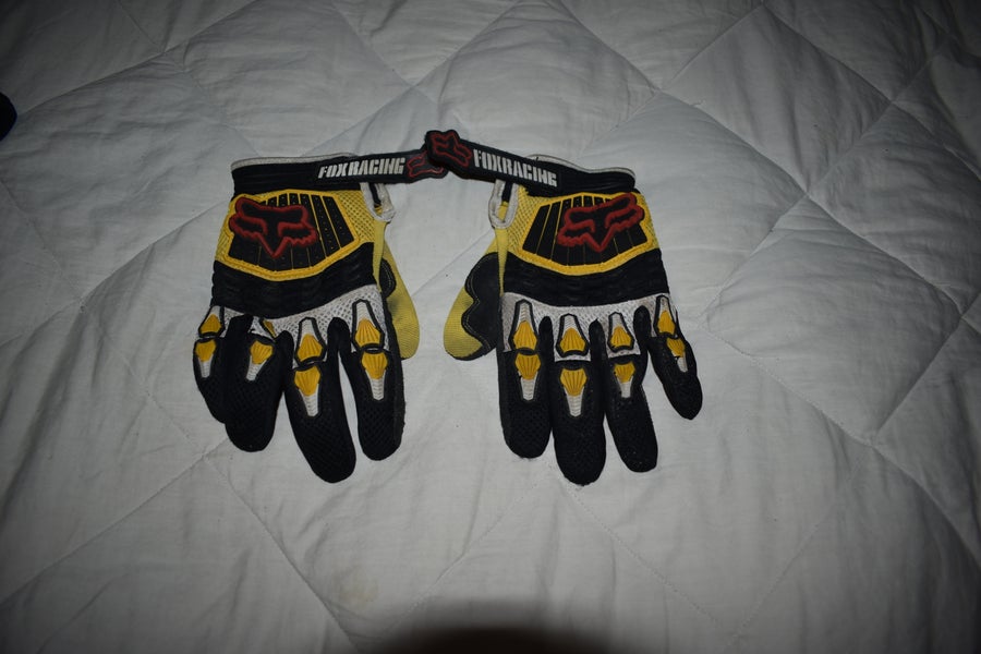 Fox Pawtector Motocross Gloves, Yellow/Black, Medium