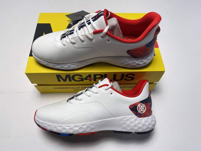 G/Fore Camo Accent MG4+ Golf Shoes White Red Blue Men's SZ 10 (G4MA24EF27)