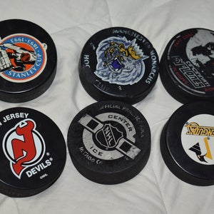 Collectible Hockey Pucks, Lot of 6