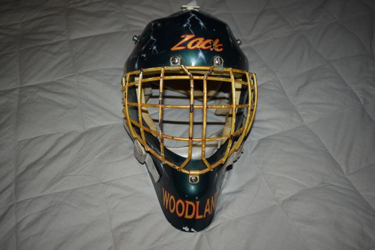Senior Hockey Goalie Mask, Green/Gold