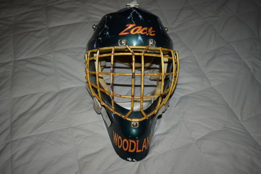 Senior Hockey Goalie Mask, Green/Gold