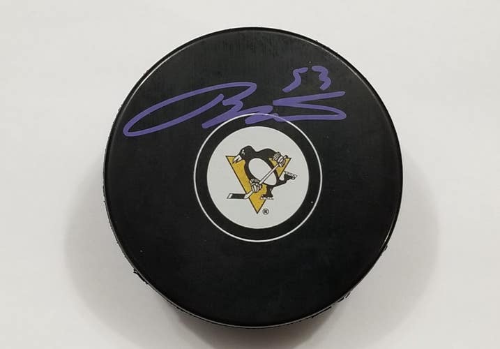 TEDDY BLUEGER Autographed Pittsburgh Penguins Signed NHL Hockey Puck