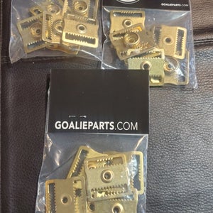 (New) Gold METAL goalie mask strap clips