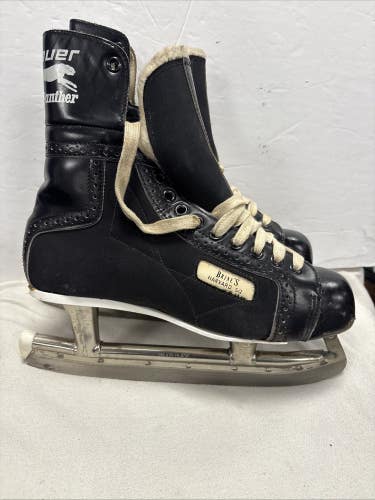 Senior Adult Size 8.5 Vintage Bauer Black Panther Ice Hockey Skates